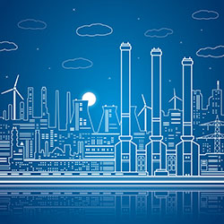 blue city scape icon 250x250